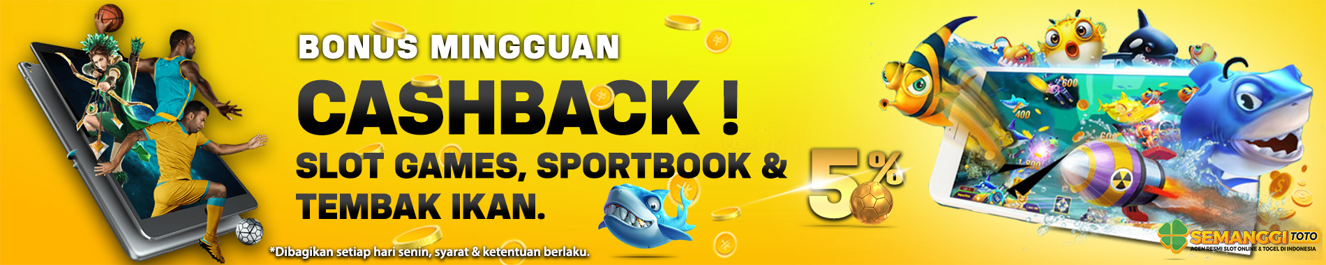 BONUS CASHBACK 5%